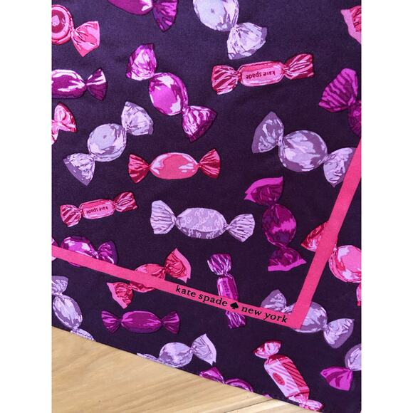 Kate Spade Candy Shop SWEETS SLG 100% Silk Bandana/ Scarf /Neckerchief - Picture 5 of 5